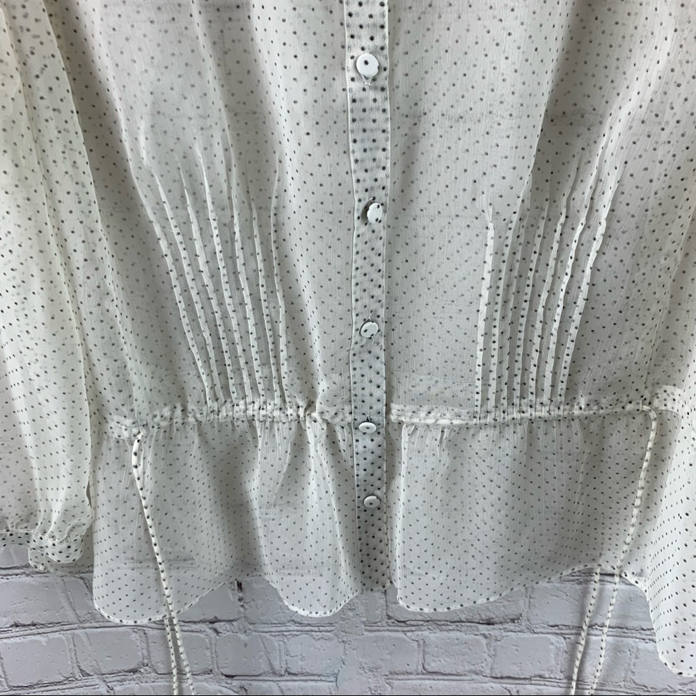 LOFT Sheer Polka Dot Blouse - Picture 3 of 5